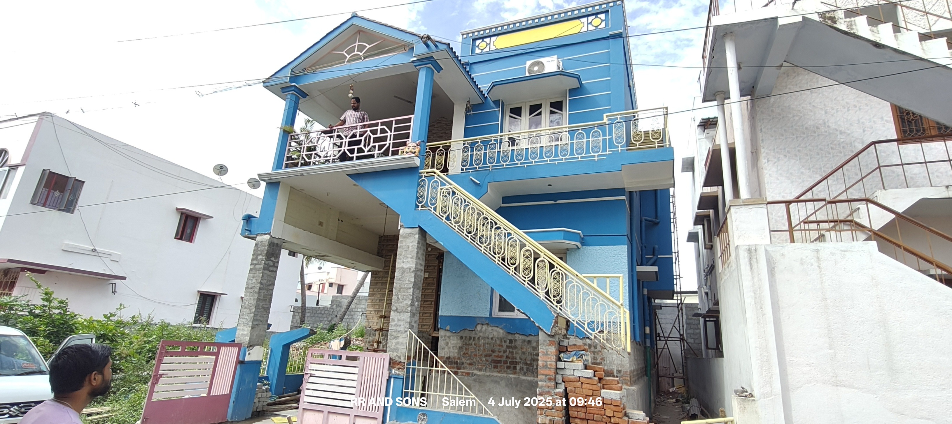 Two-Storey Residential House Raised 5 ft Above Road Level — Salem, Tamil Nadu
