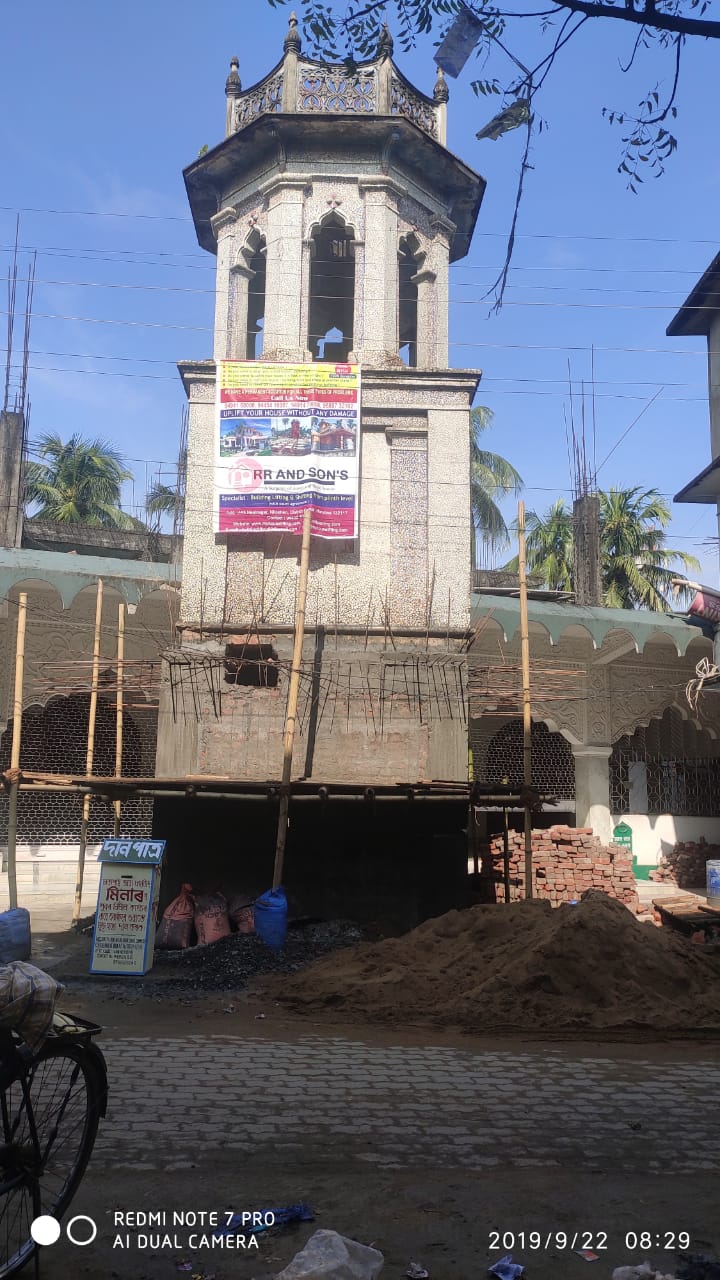 100-Year Historic Minaret Lifted 10 ft & Shifted to New Position (NH-37) — Nagaon, Assam
