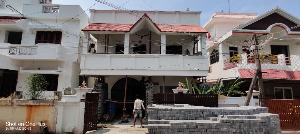 Two-Storey Residential House Lifted on Heavy-Duty Jacks & Stilt Columns — Tirupati, Andhra Pradesh